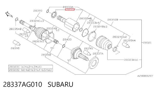 28337AG010 Subaru