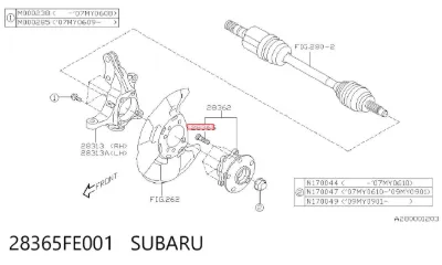 Perno de cubo SUBARU 28365FE001