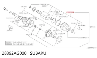 Junta homocinética interna delantera SUBARU 28392AG000