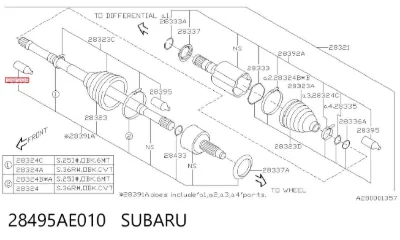 Grasa para rodamientos y juntas homocinéticas SUBARU 28495AE010