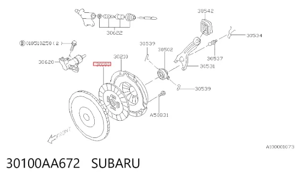 Disco de embrague 30100AA672 Subaru