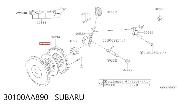 Disco de embrague 30100AA890 Subaru