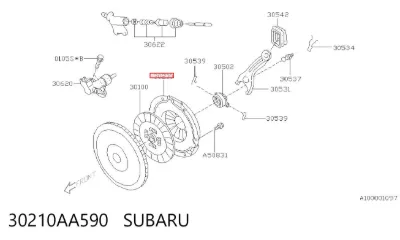 Plato de presión del embrague SUBARU 30210AA590