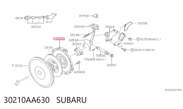Plato de presión de embrague 30210AA630 Subaru
