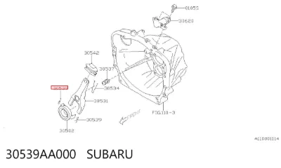 Guía del cojinete de desembrague SUBARU 30539AA000