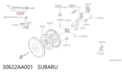 Kit de reparación del cilindro receptor de embrague SUBARU 30622AA001