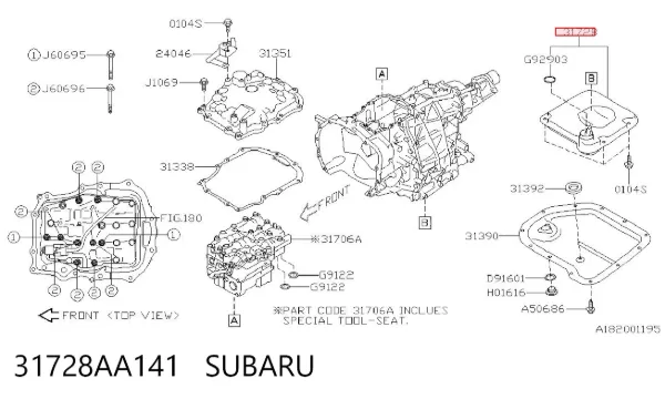 Filtro de transmisión automática 31728AA141 Subaru