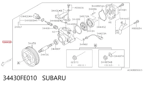 Bomba de dirección 34430FE010 Subaru
