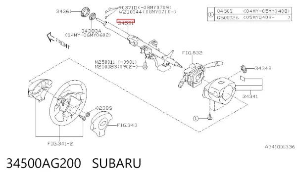 Columna dirección 34500AG200 Subaru
