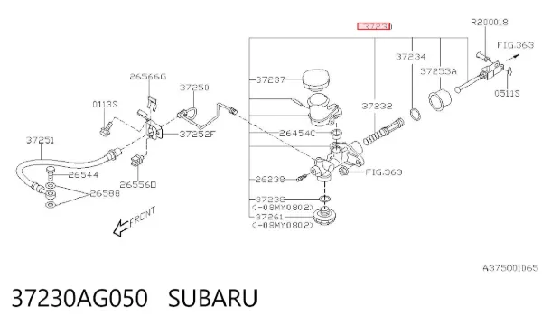 Cilindro maestro de embrague 37230AG050 Subaru