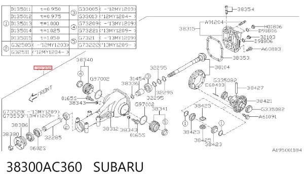 Diferencial trasero 38300AC360 Subaru