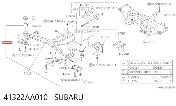 Silentblock trasero 41322AA010 Subaru