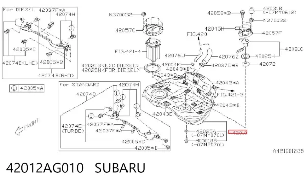 Depósito de gasolina Subaru Outback III