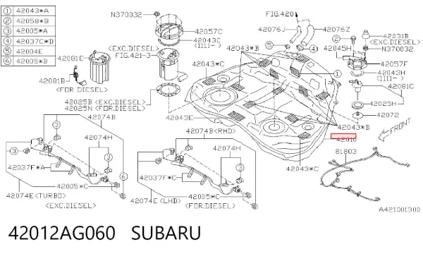 Depósito de gasolina Subaru Forester III