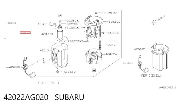 Unidad de alimentación de combustible 42022AG020 Subaru