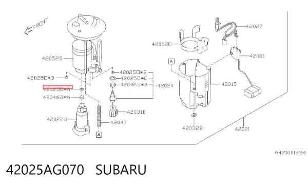 Junta de bomba de agua 42025AG070 Subaru