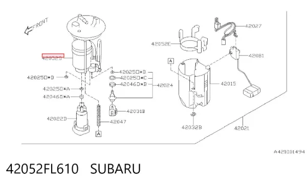 Filtro de combustible 42052FL610 Subaru
