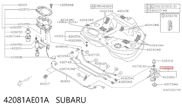 Aforador 42081AE01A Subaru