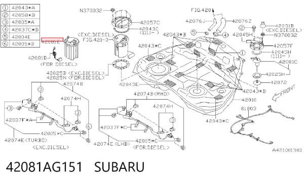 Bomba de gasolina 42081AG151 Subaru