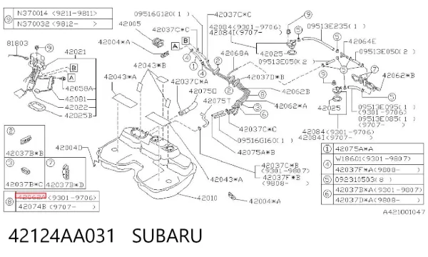  42124AA031 Subaru