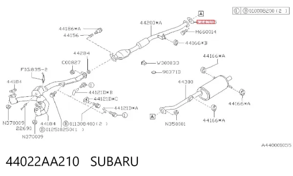 Junta de escape 44022AA210 Subaru