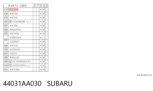 Soporte escape 44031AA030 Subaru