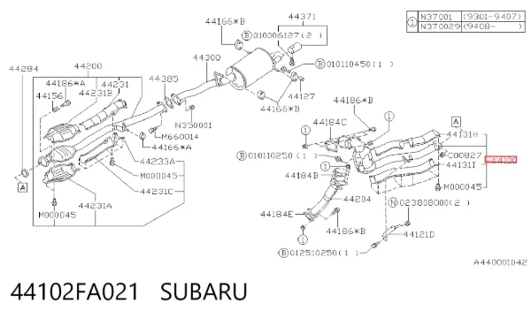 Catalizador 44102FA021 Subaru