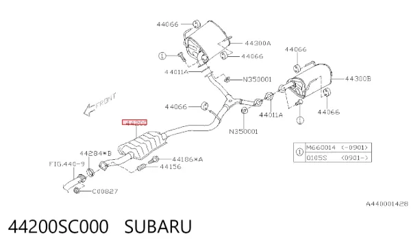 Silenciador central 44200SC000 Subaru