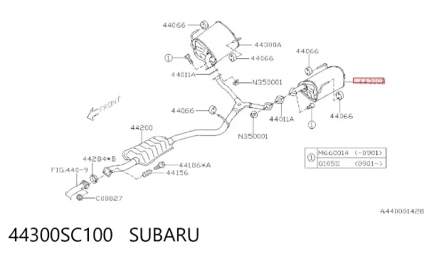 Silenciador trasero 44300SC100 Subaru