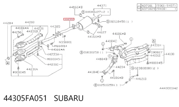 Silenciador trasero 44305FA051 Subaru