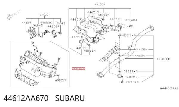 Filtro de partículas 44612AA670 Subaru