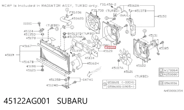 Bastidor radiador 45122AG001 Subaru