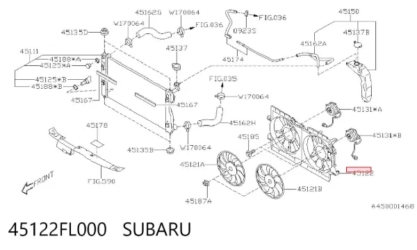 Bastidor radiador 45122FL000 Subaru