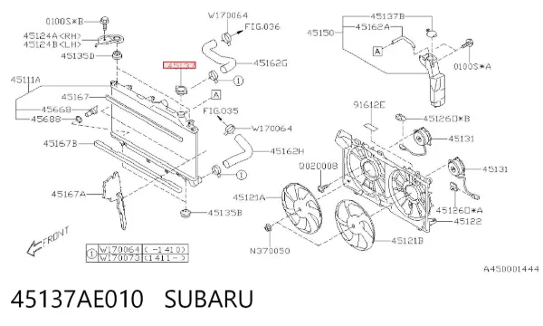 Tapa radiador 45137AE010 Subaru
