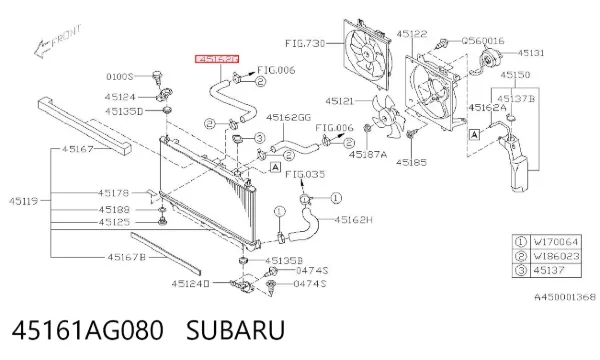 Manguera superior del radiador 45161AG080 Subaru