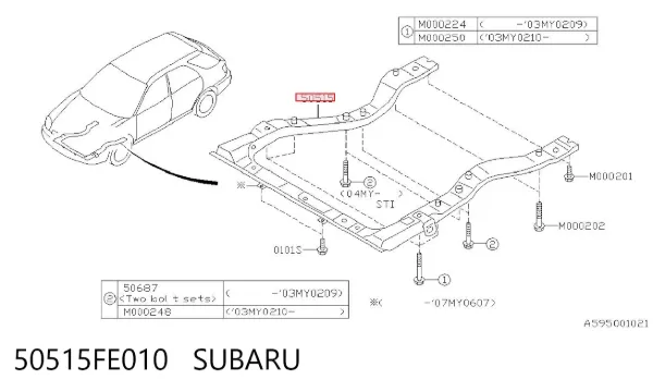 Puente delantero Subaru Impreza II