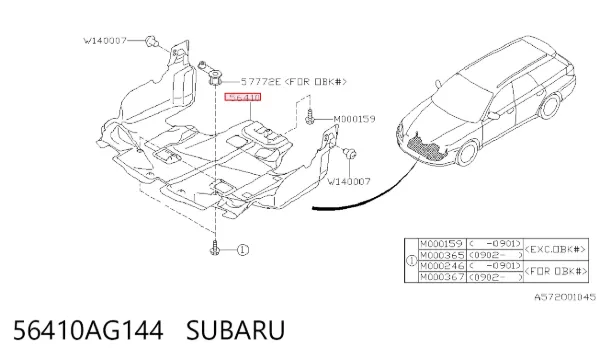 Protección motor / empotramiento 56410AG144 Subaru