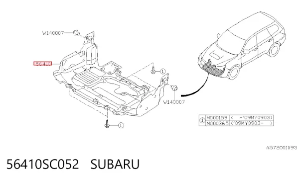 Protección motor / empotramiento 56410SC052 Subaru