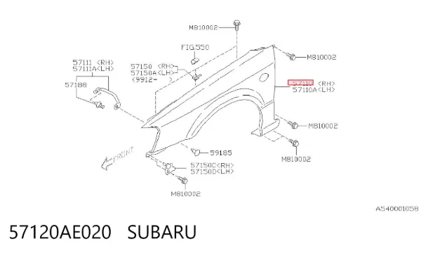 Aleta 57120AE020 Subaru