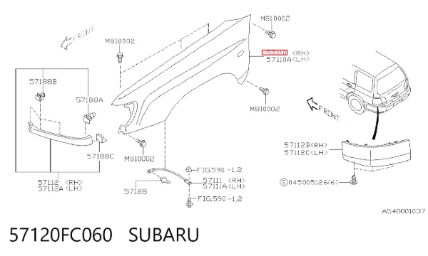 Aleta 57120FC060 Subaru