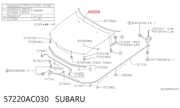 Capó 57220AC030 Subaru