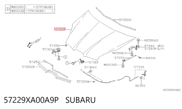 Capó 57229XA00A9P Subaru