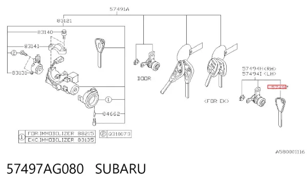  57497AG080 Subaru