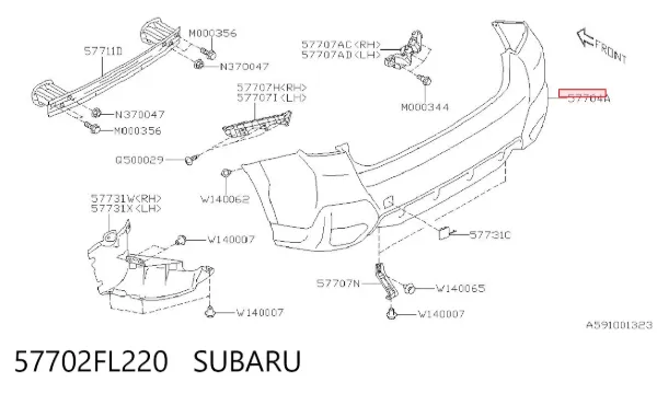 Parachoques trasero Subaru XV II