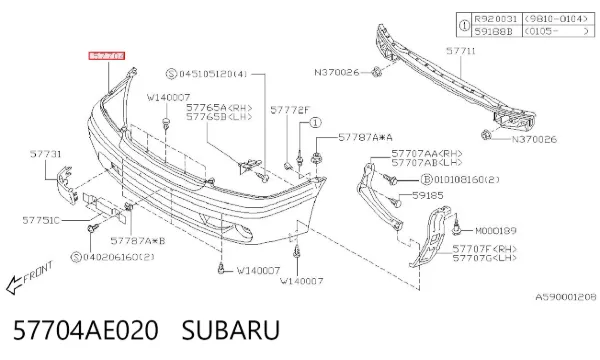 Paragolpes Subaru Outback II