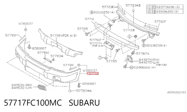 Paragolpes Subaru Forester I