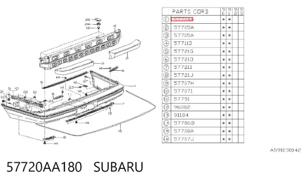Parachoques trasero Subaru Legacy I