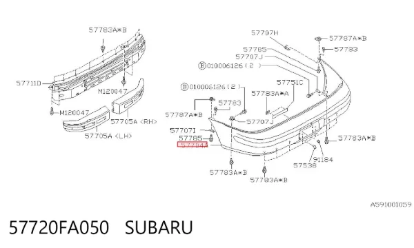 Parachoques trasero Subaru Impreza I