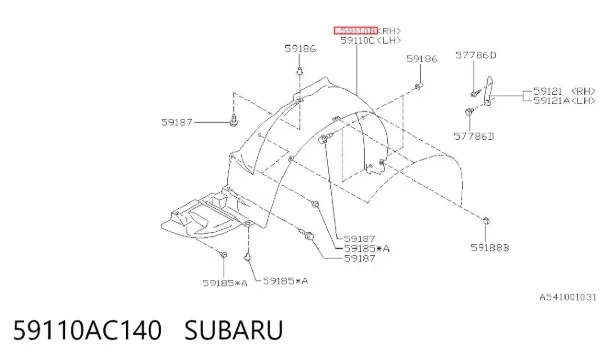 Paso rueda 59110AC140 Subaru