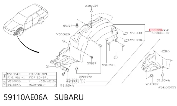 Paso rueda 59110AE06A Subaru